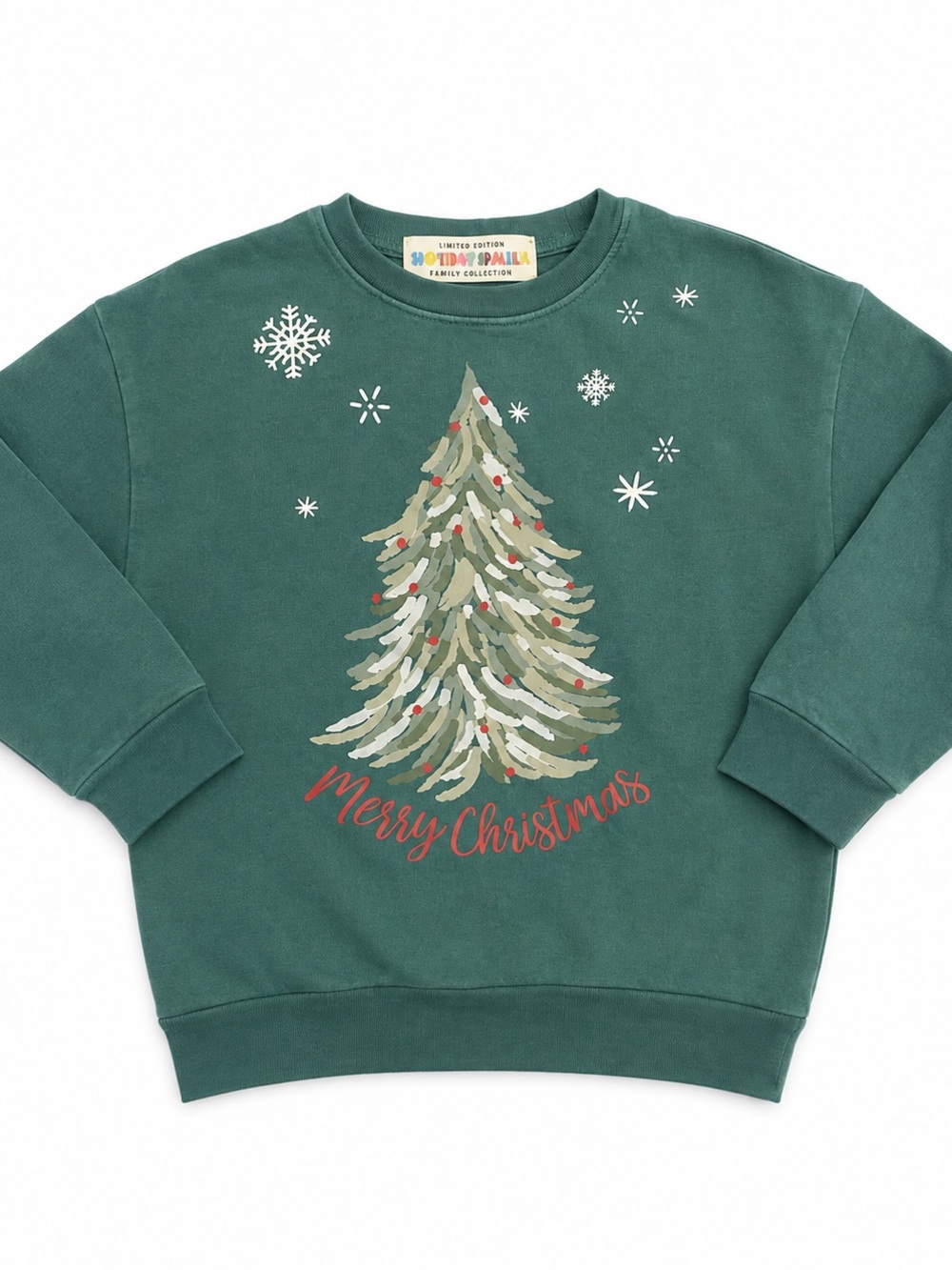 Dot Dot Smile NWT Christmas Tree Sweatshirt 3/4 Merry Christmas